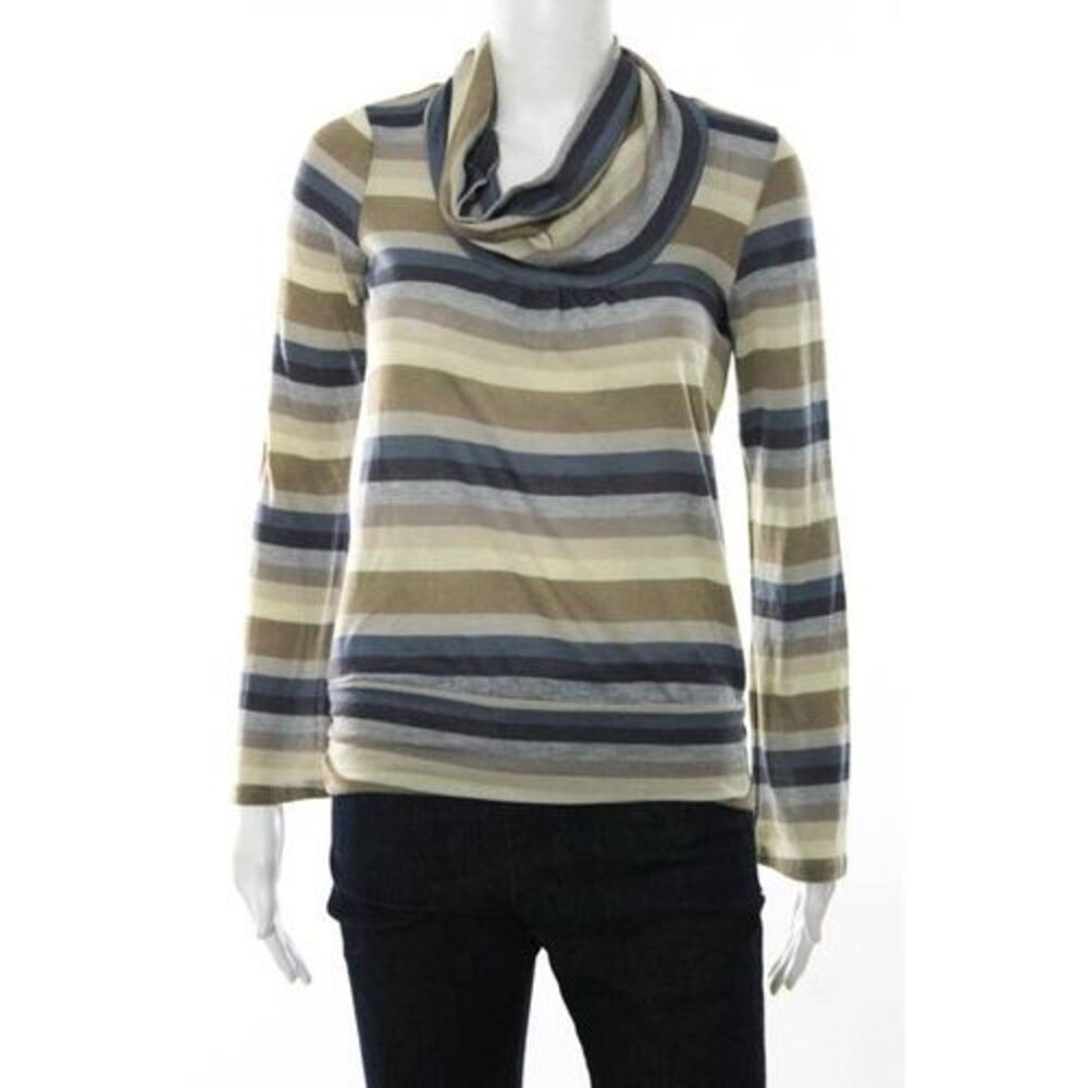 Ella Moss Multi-Colored Striped Long Sleeve Turtleneck Sweater Size Small